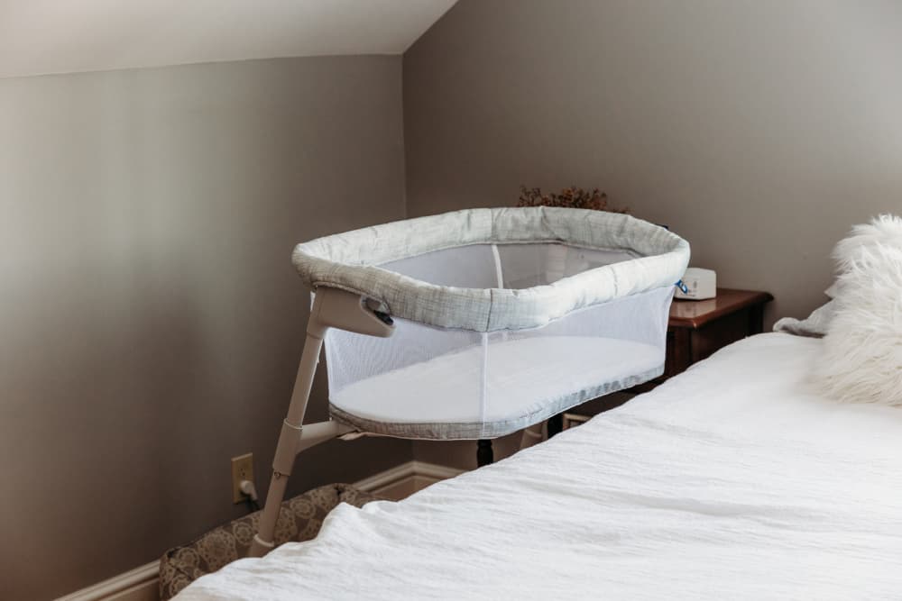 Bassinet by bed for  safe infant sleep