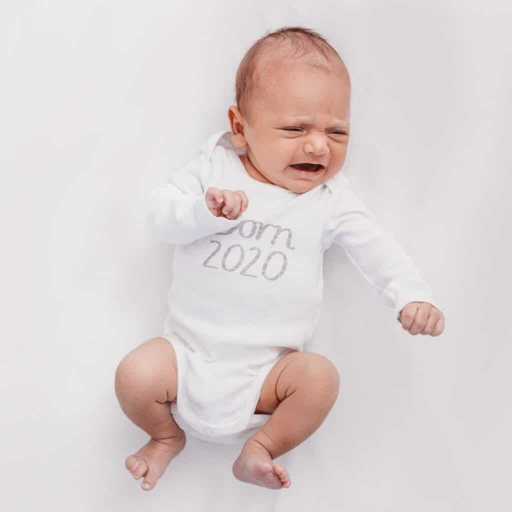 fussy newborn baby with colic